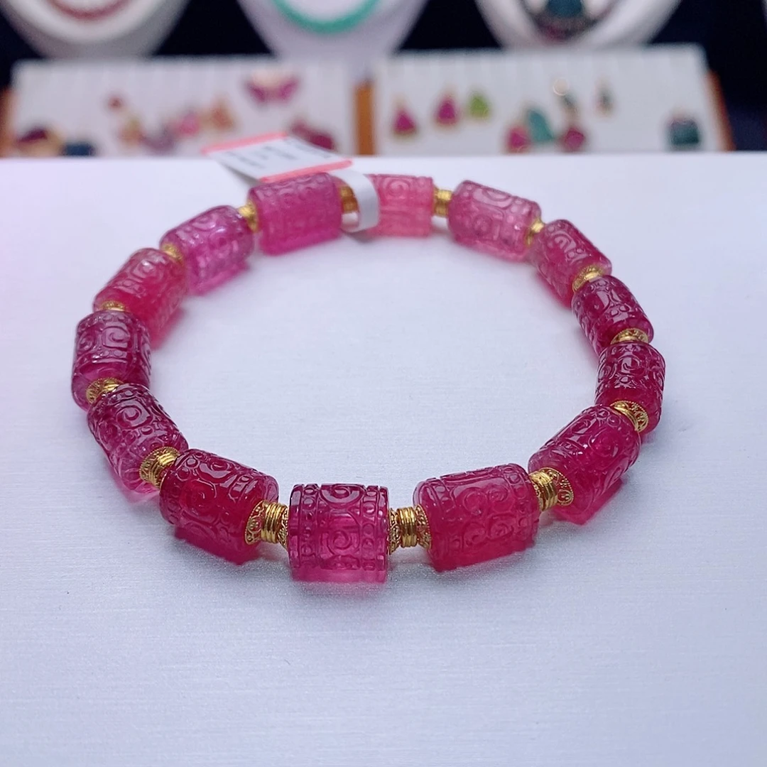 碧玺手链18K金镶嵌碧玺手链