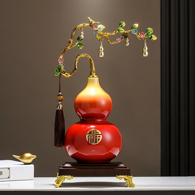 五福临门葫芦摆件客厅招财高档新中式玄关电视柜酒柜办公室装饰品