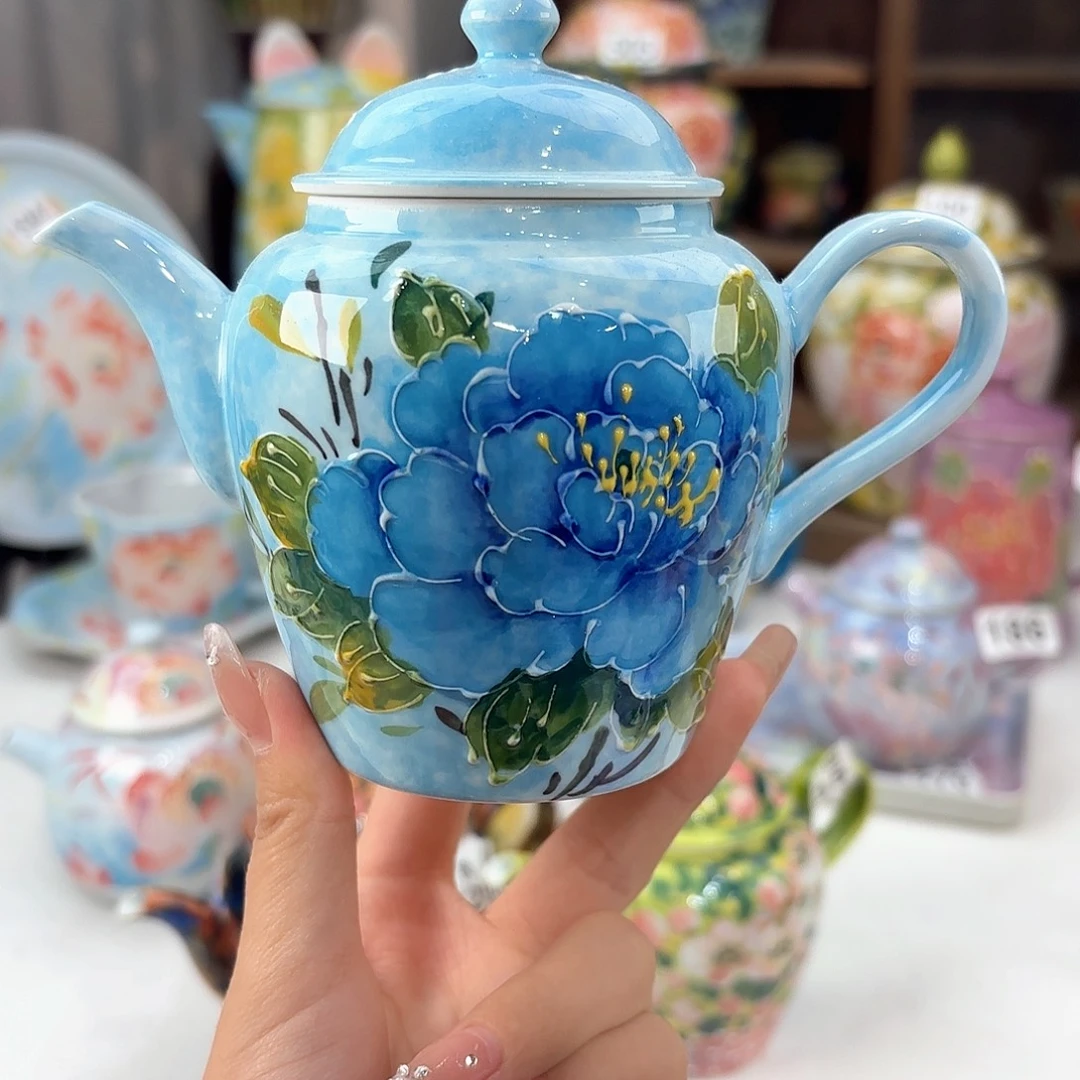 景德镇手绘高温釉下彩陶瓷茶具