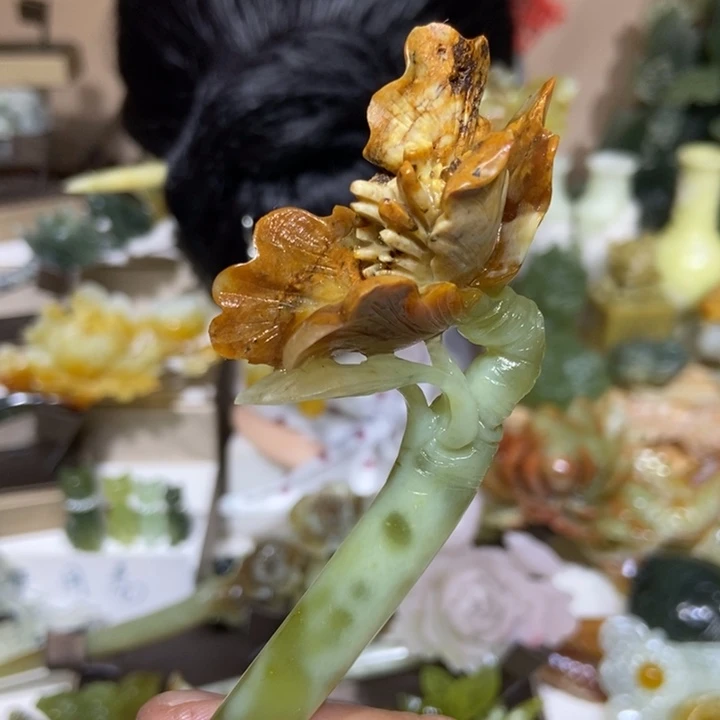 蛇纹石玉未镶嵌发饰