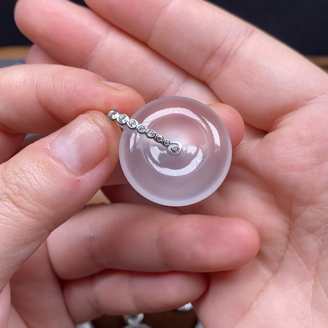 石英质玉银S925镶嵌戒指