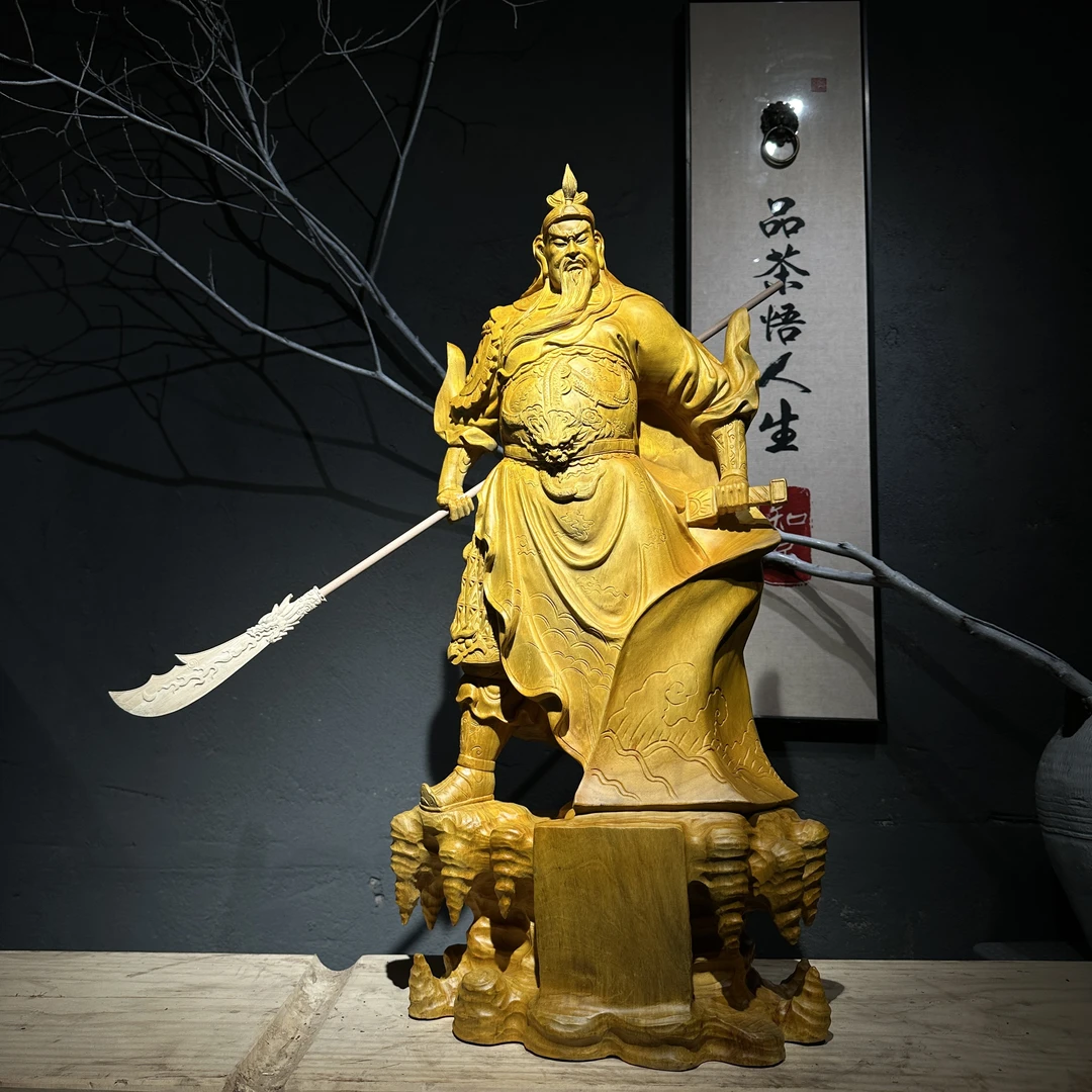 关公 香樟木 木雕根雕 精品雕刻摆件 长55宽23高68