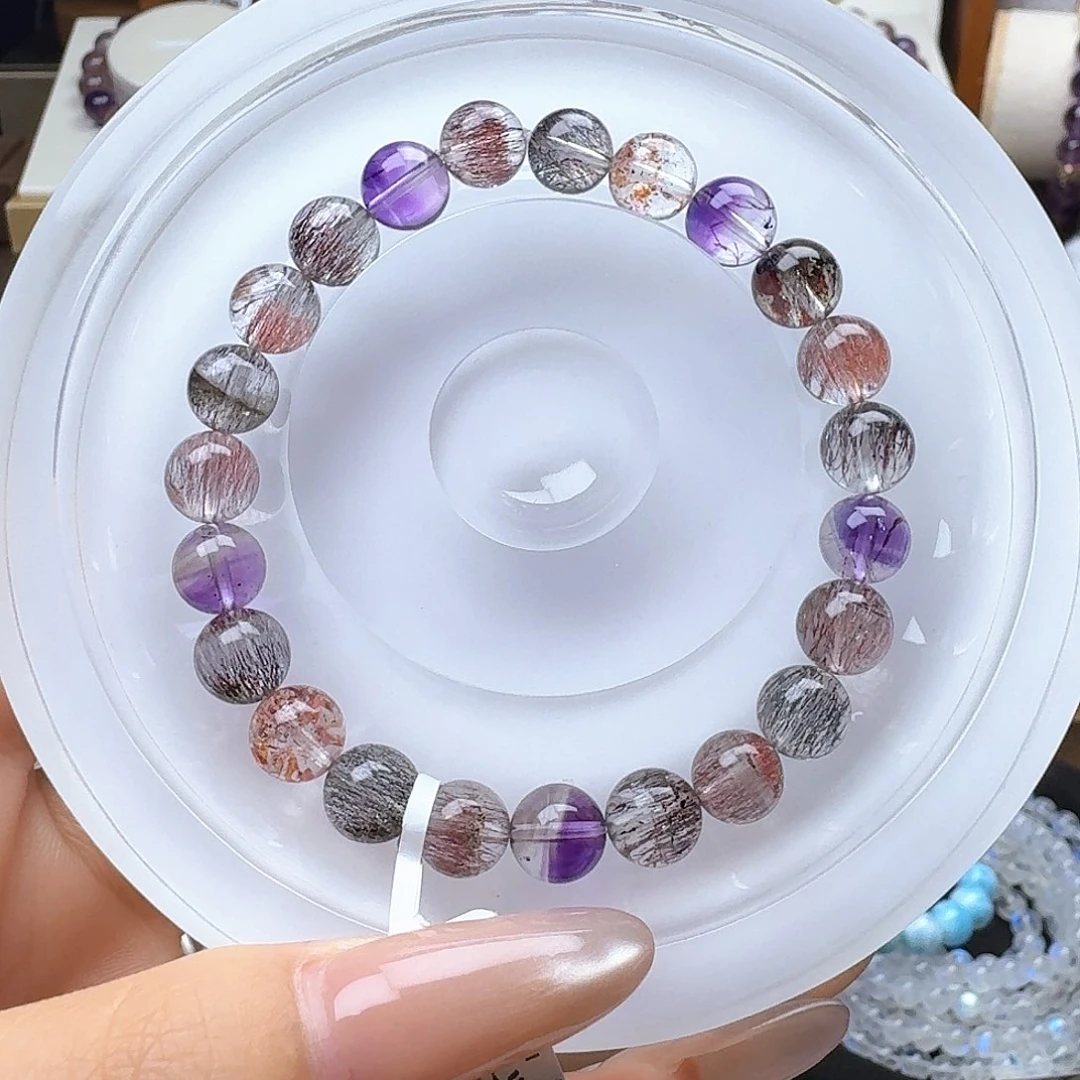 水晶手串未镶嵌毕业级稀有超七顺发