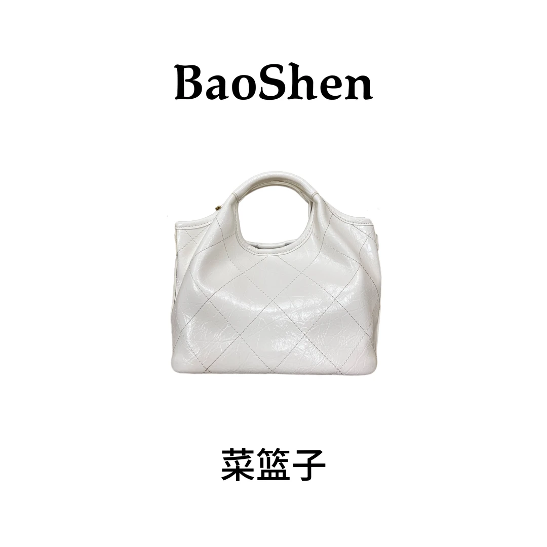 【 E269】白色菜篮子包-新款大容量女包多功能斜挎包百搭单肩包