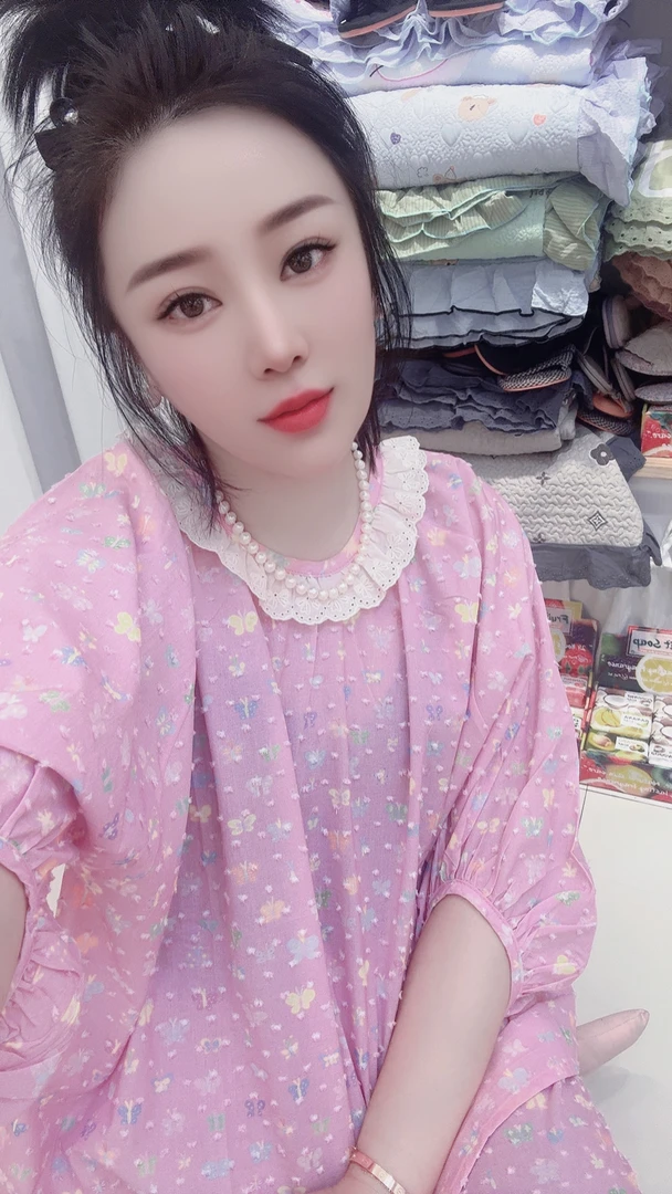 点点棉七分袖长裤