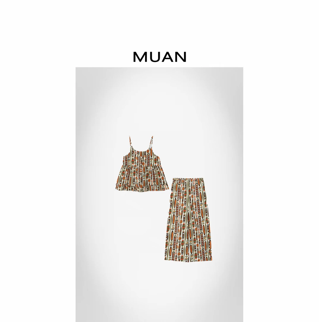 木岸MUAN:《小梵高睡衣套装》定制印花100棉套装女MJ-F8238-套装