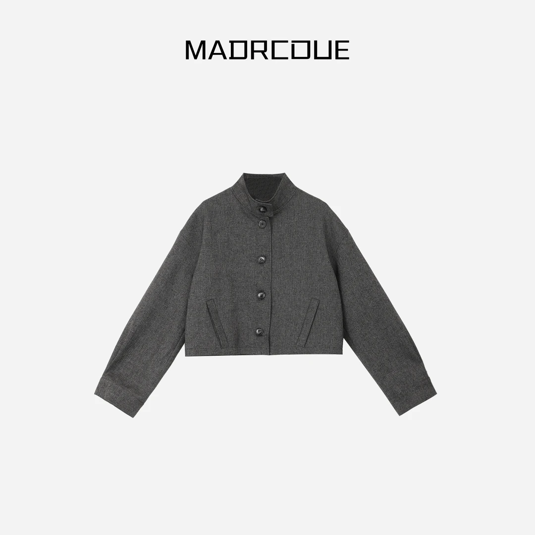 MADRCOUE 立领单排扣双口袋短外套605353