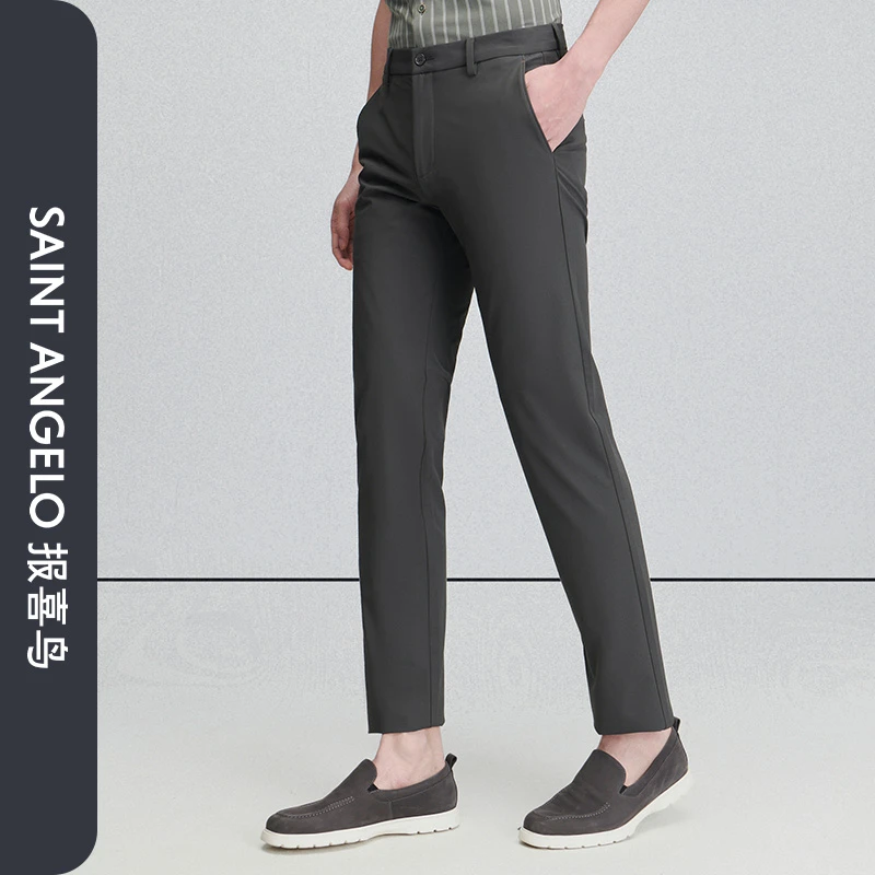 【易打理四面弹】报喜鸟冬季新款时尚休闲男士百搭休闲裤火山灰男