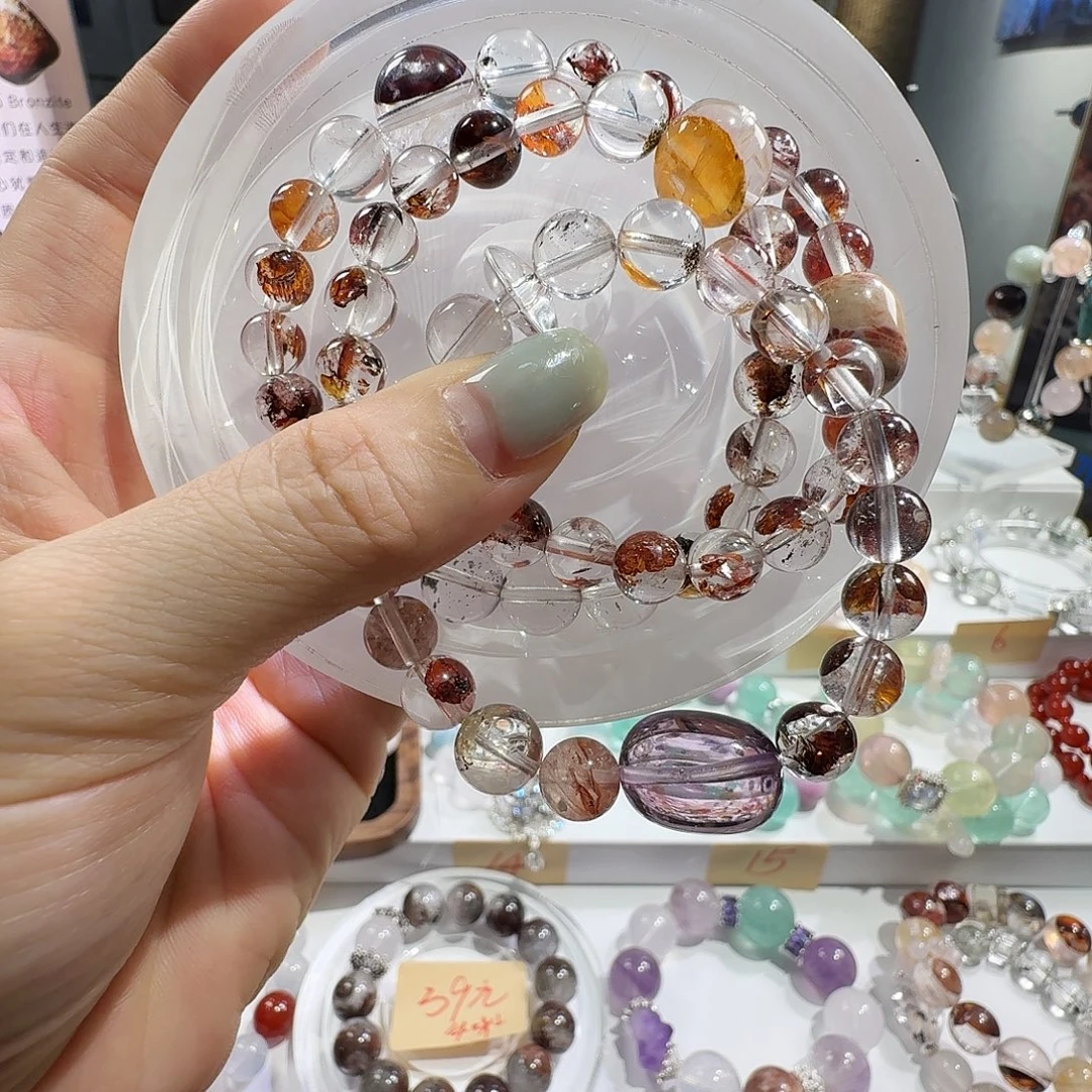 水晶未镶嵌手串三圈手串毛衣链双用款