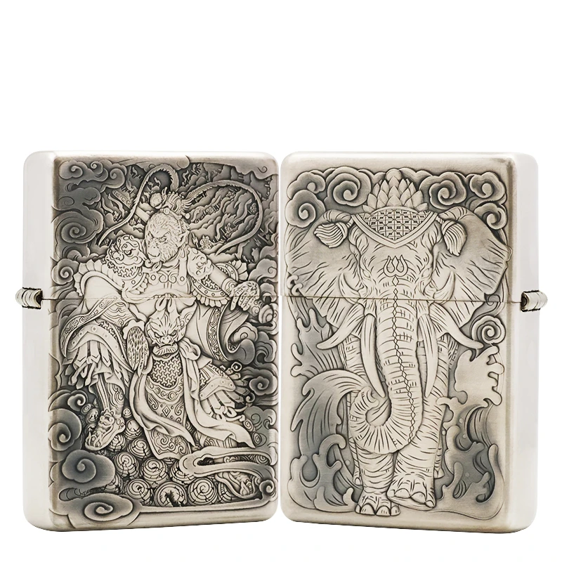 【鬼王老师】1937定制925银机3D浮雕封侯拜相煤油防风打火机