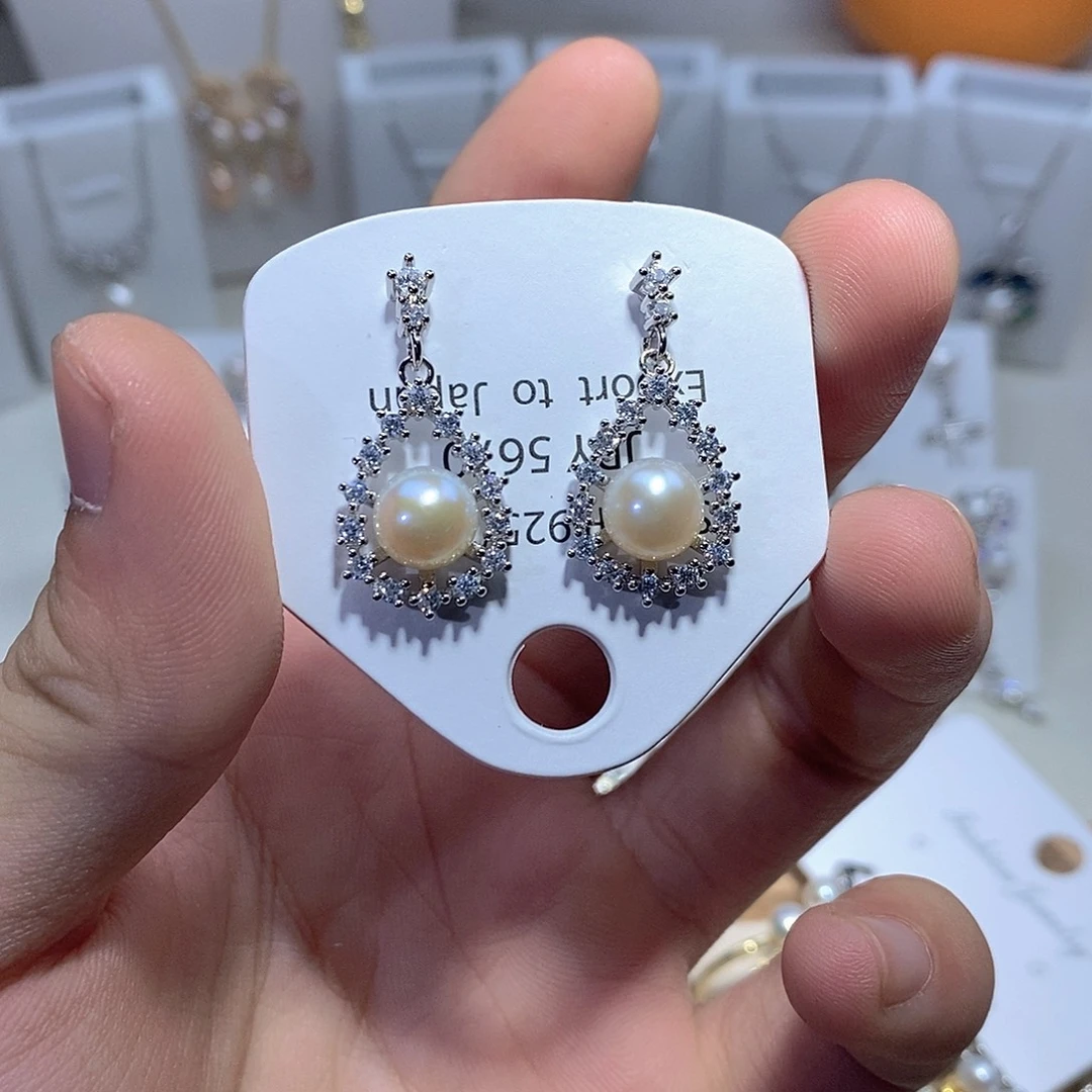 耳饰淡水珍珠银S925镶嵌