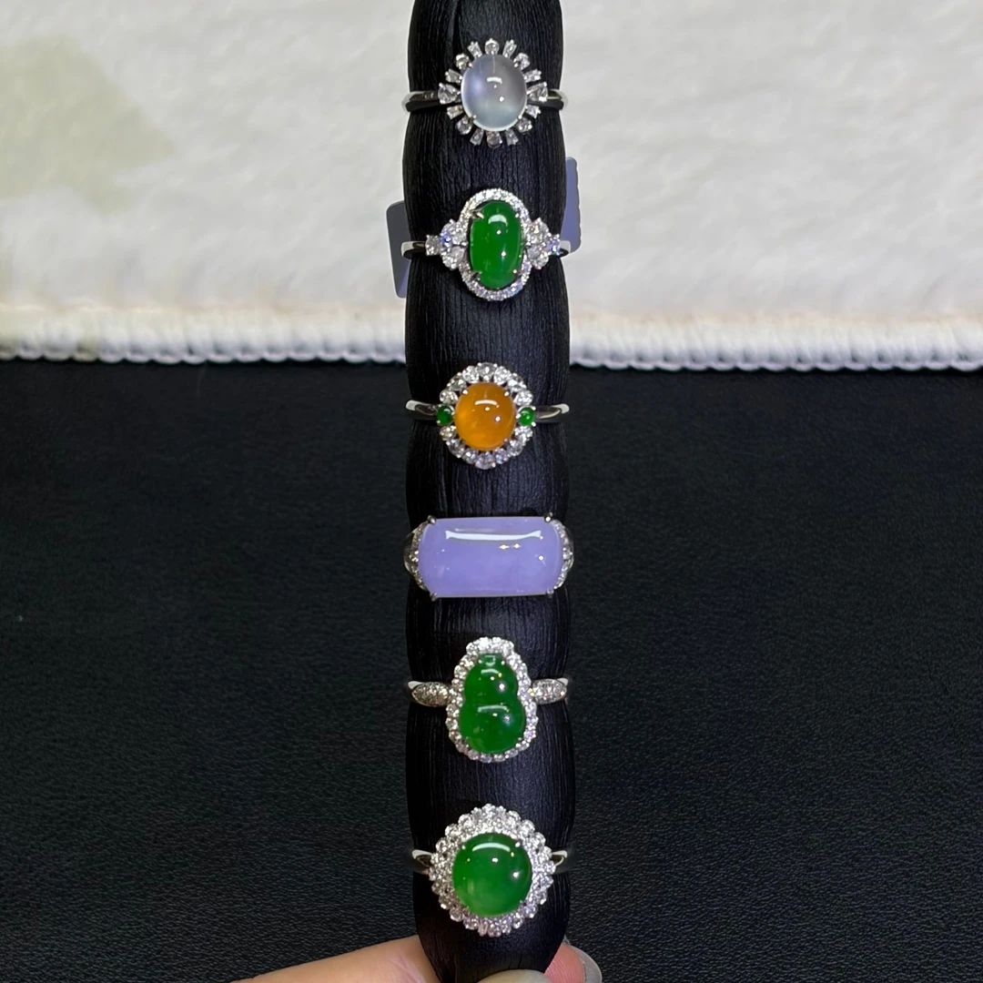 翡翠戒指1件-18K金-多样性发货只发一件-AC03-BK|CXQ21