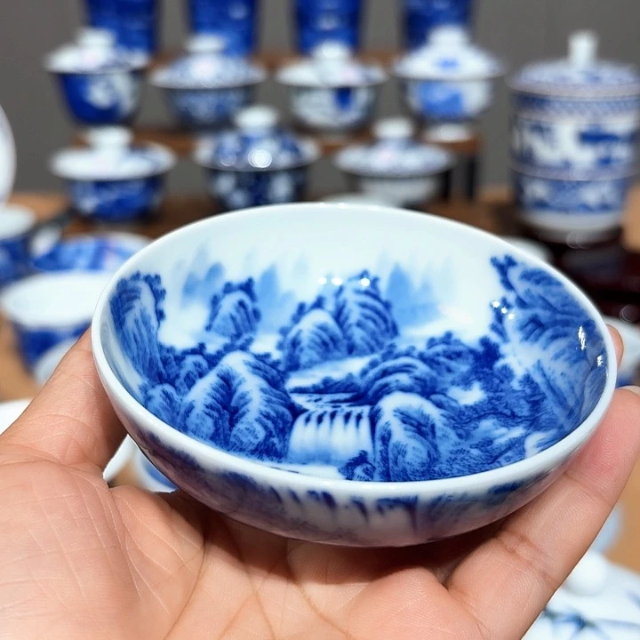 景德镇纯手工手绘普洱杯柴烧