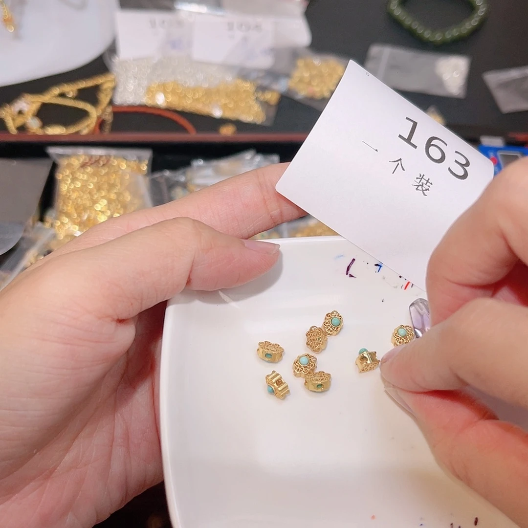 紫晶珠宝半成品银S925镀金镶嵌163