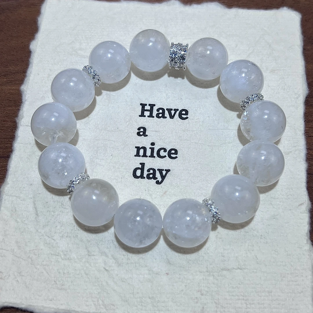 【白色恋人】天然白水晶婚纱幽灵DIY设计款手串简约百搭时尚高级感