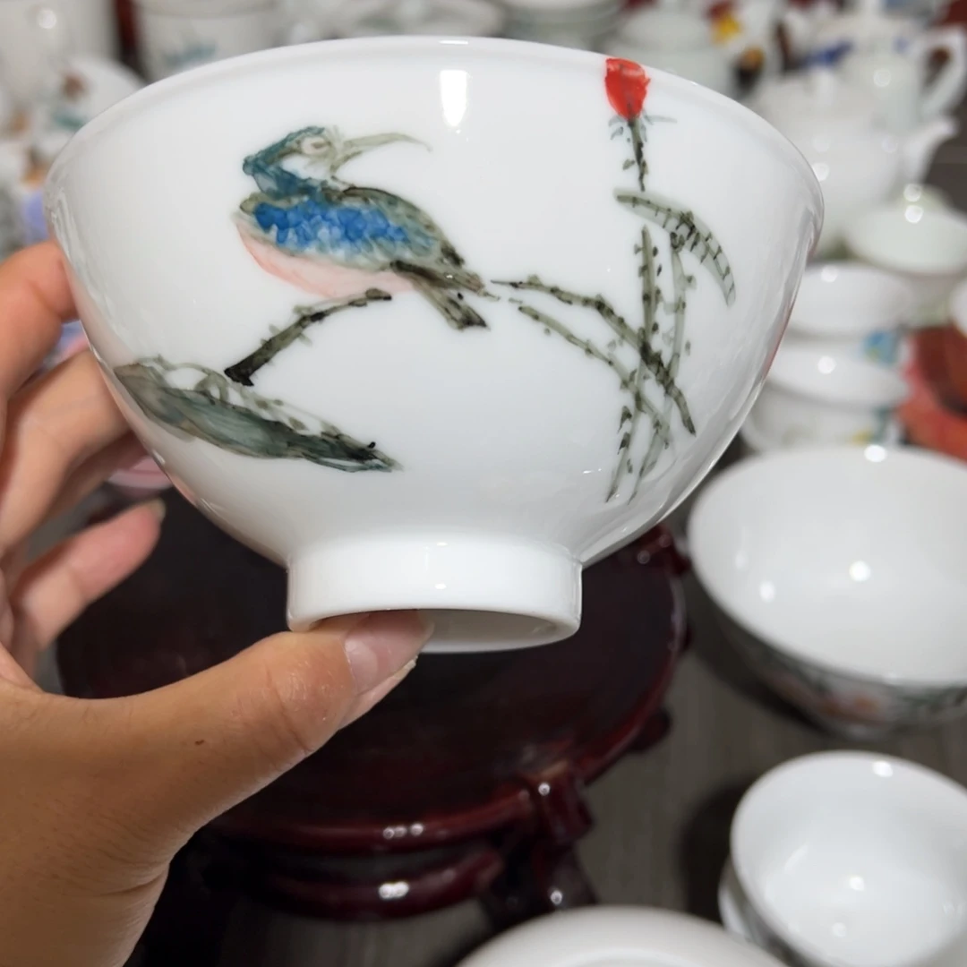 醴陵高温瓷手绘12.5厘米饭碗