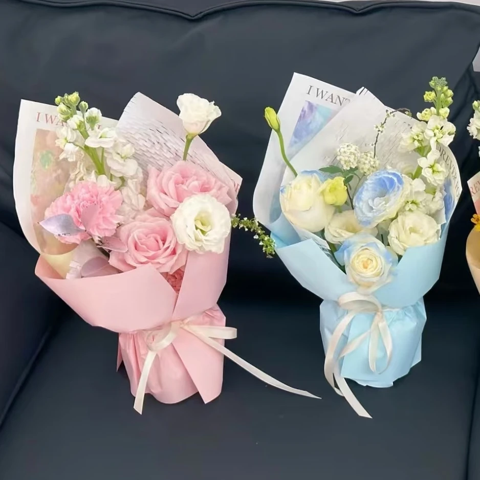 母亲节三八女神节送爱人送妈妈送老婆玫瑰康乃馨混搭蓝粉色2选1