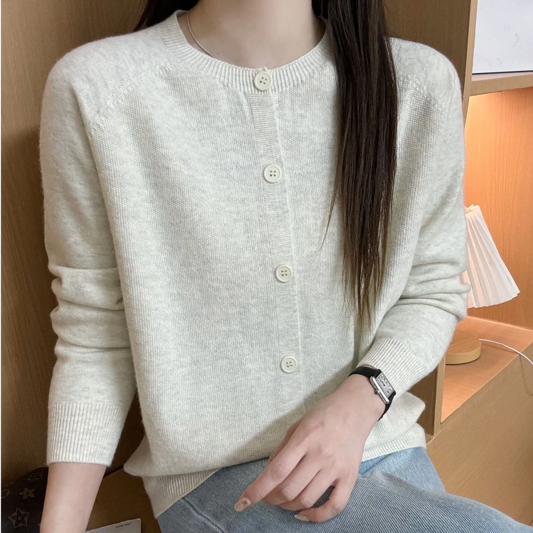 681#小香风长袖针织衫显瘦时尚百搭圆领开衫3 56