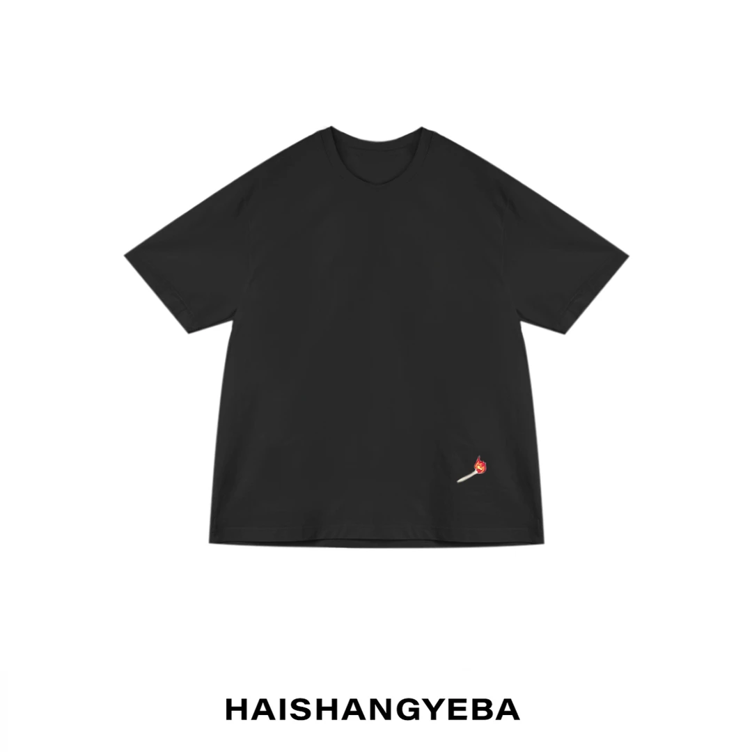 【海上叶爸】新款2025夏季百搭棉圆领套头宽松休闲短袖T恤