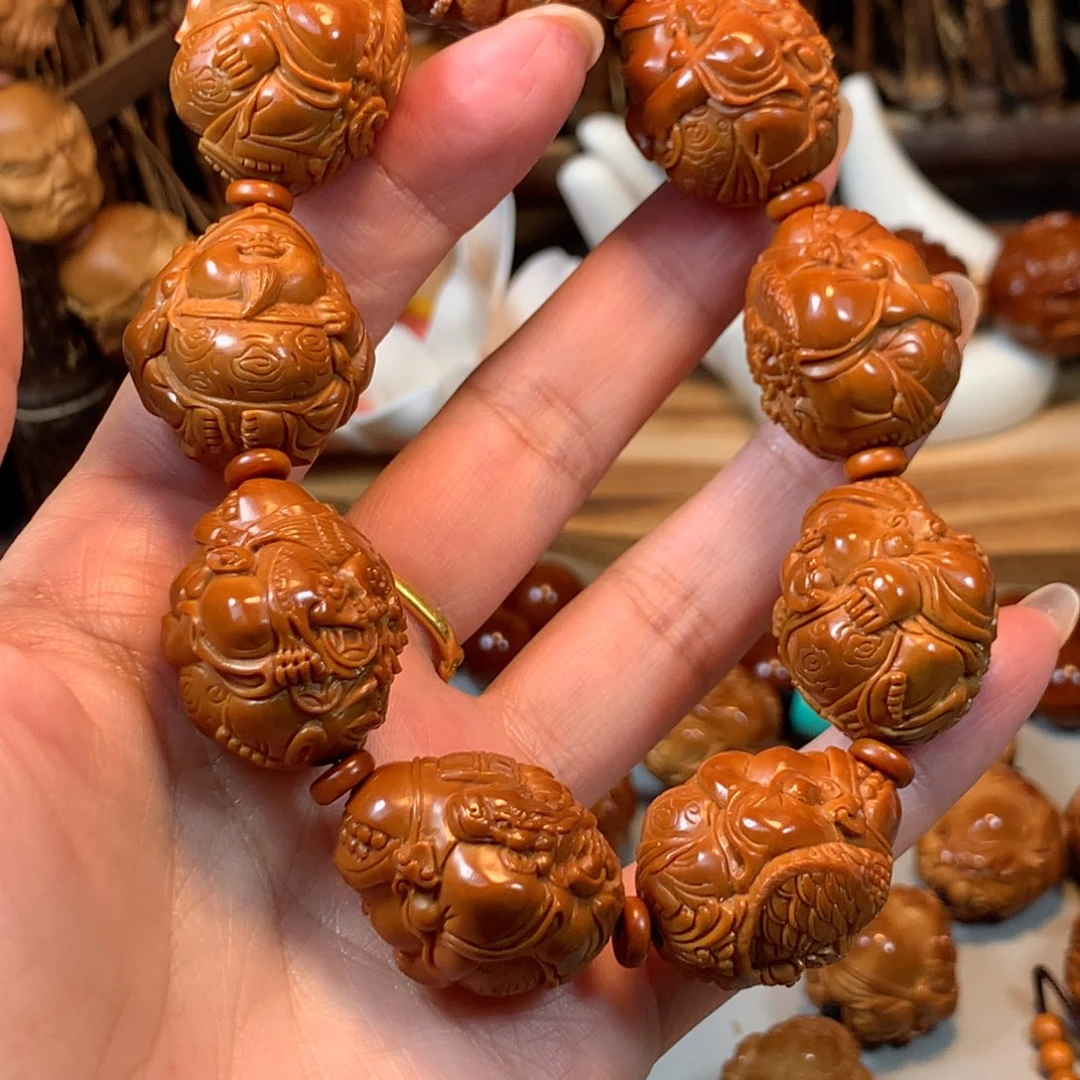 手串/手链橄榄核歆*橄榄核背兽财神