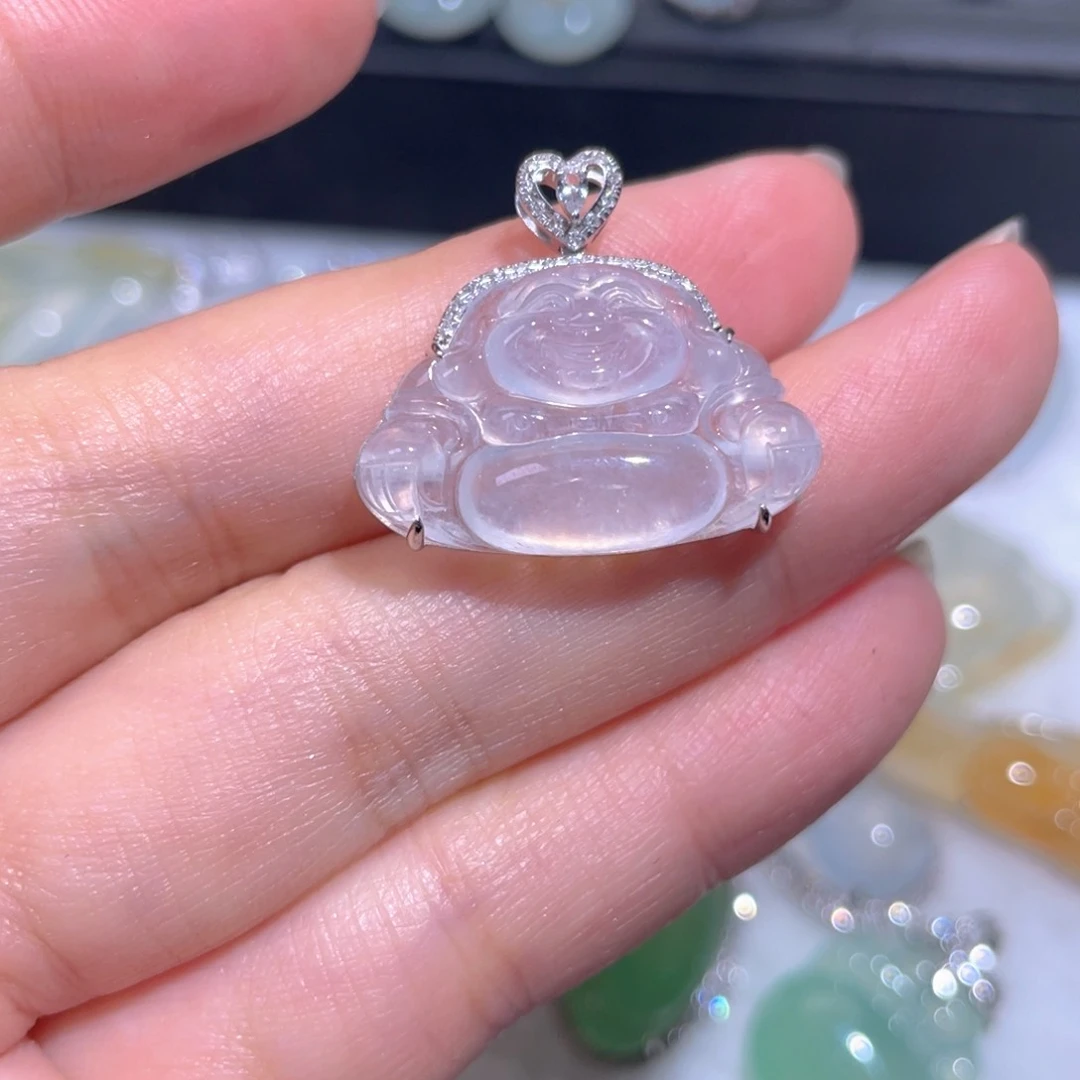 颈饰18K金镶嵌翡翠翡翠