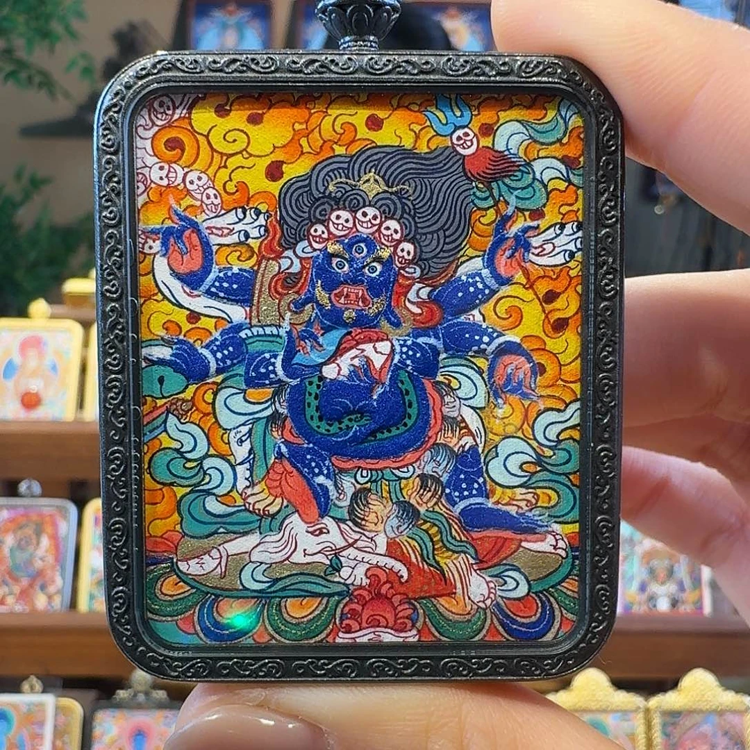 吊坠唐卡纯手绘 大黑天