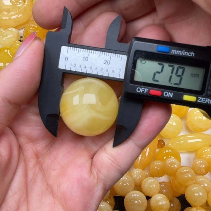 裸石蜜蜡未镶嵌蜜蜡圆珠