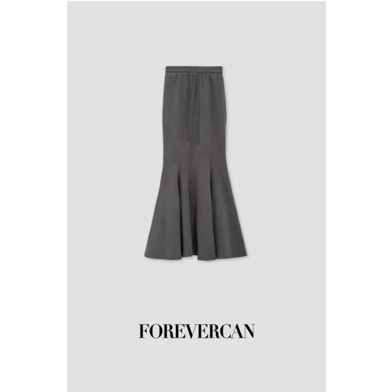 FOREVERCAN灰色长款鱼尾半裙SD20318