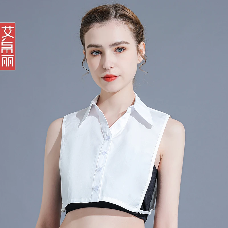 白色假领子女士棉V领尖领装饰多功能百搭打底假衣领配衣服领子