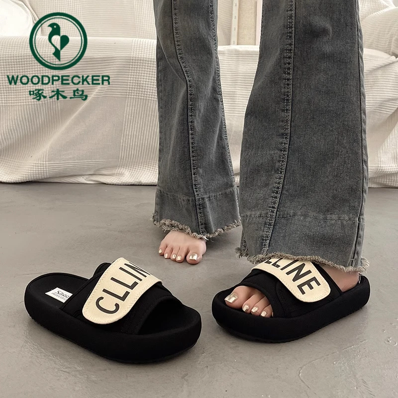 啄木鸟超火绝美凉拖鞋女夏外穿高级感2025新款外出配裙子平底拖鞋