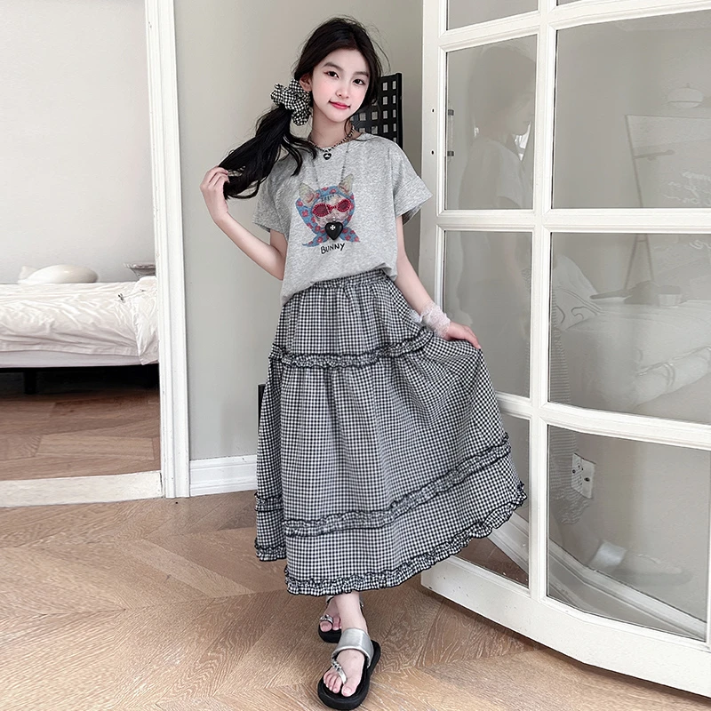 简约潮牌店铺儿童服装2025年新款衣服女童装夏装套装6-12岁高级感