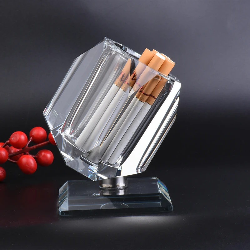 高档水晶烟罐烟盒创意玻璃烟架酒店KTV便携烟具