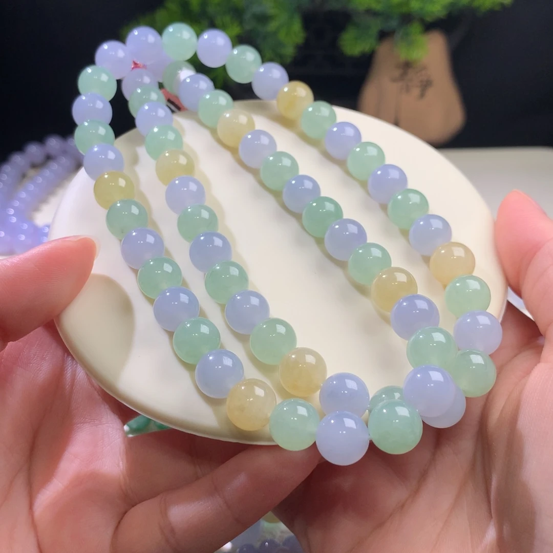 未镶嵌手串翡翠多彩色项链卡10
