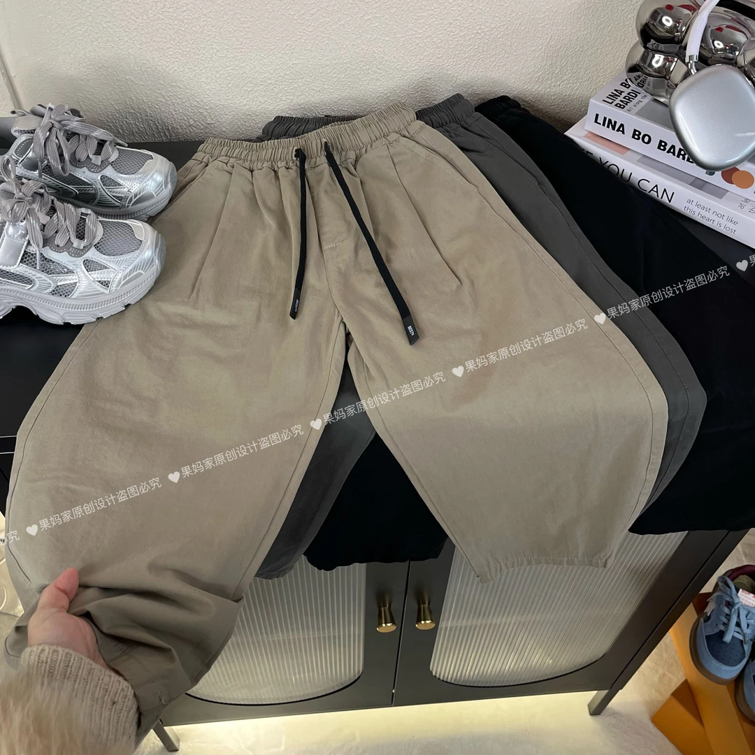 2025早春新款儿童裤子韩版宽松休闲裤中大童洋气百搭男童老爹裤潮