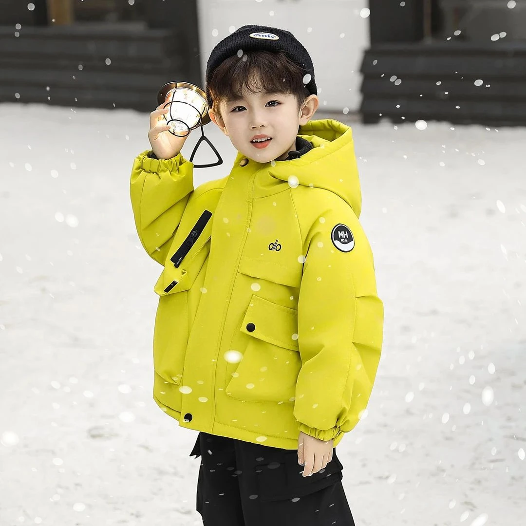 男童加绒外套儿童加厚派克服秋冬季2025新款痞帅防风男宝冬装棉服