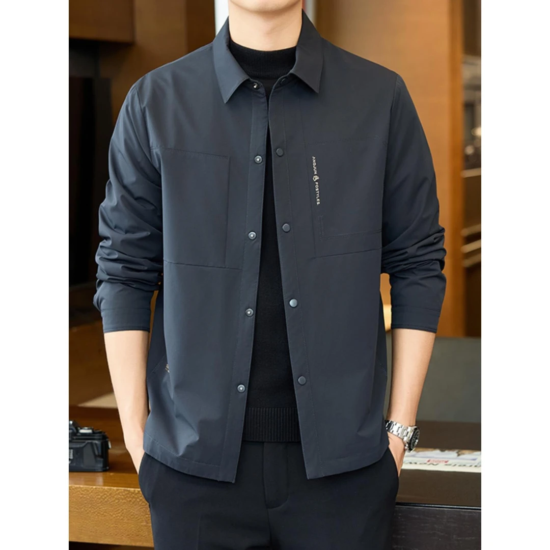 NYIG商务典雅春秋新款翻领商务夹克男士夹克中年休闲春装男士秋装