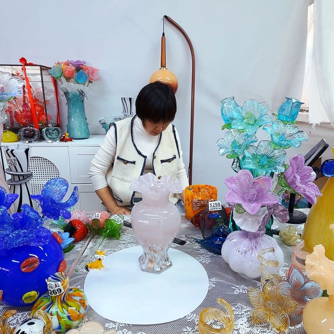 瑕疵琉璃花瓶花器艺术品