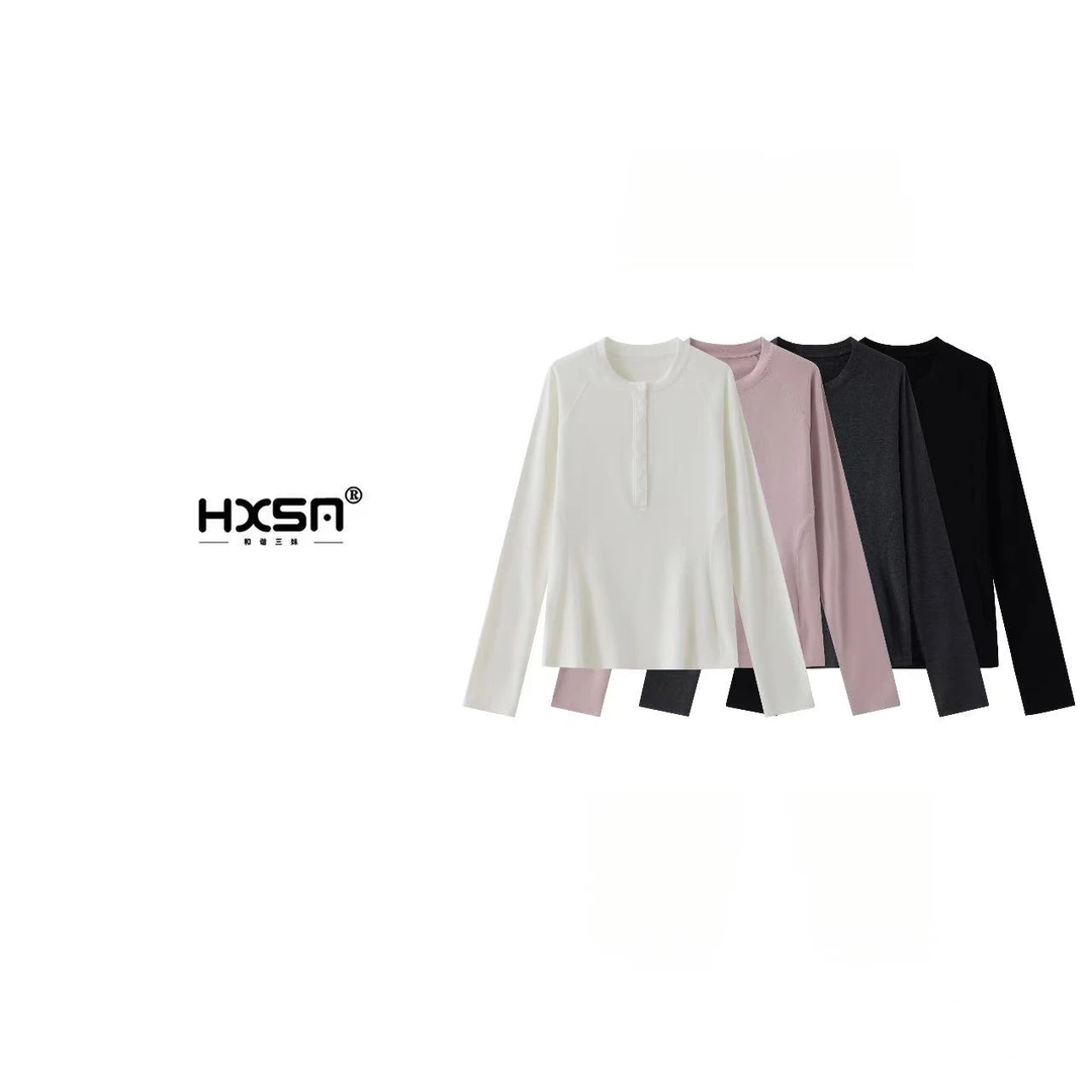 （现+预）HXSM「蚂蚁腰亨利衫」春舒适七粒扣圆领打底衣1229