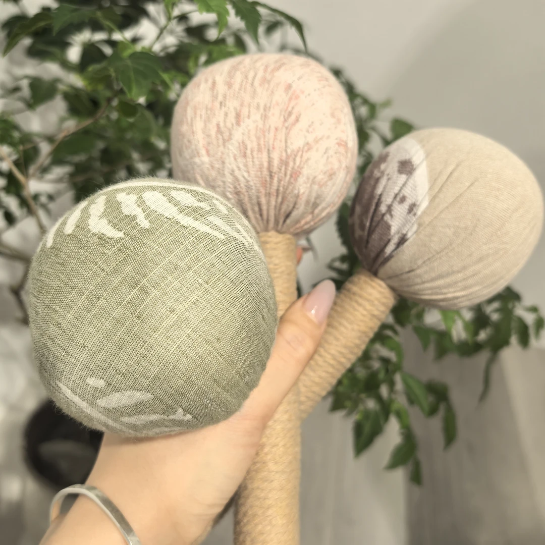 【超级红】颜色随机 棉麻艾绒养生锤