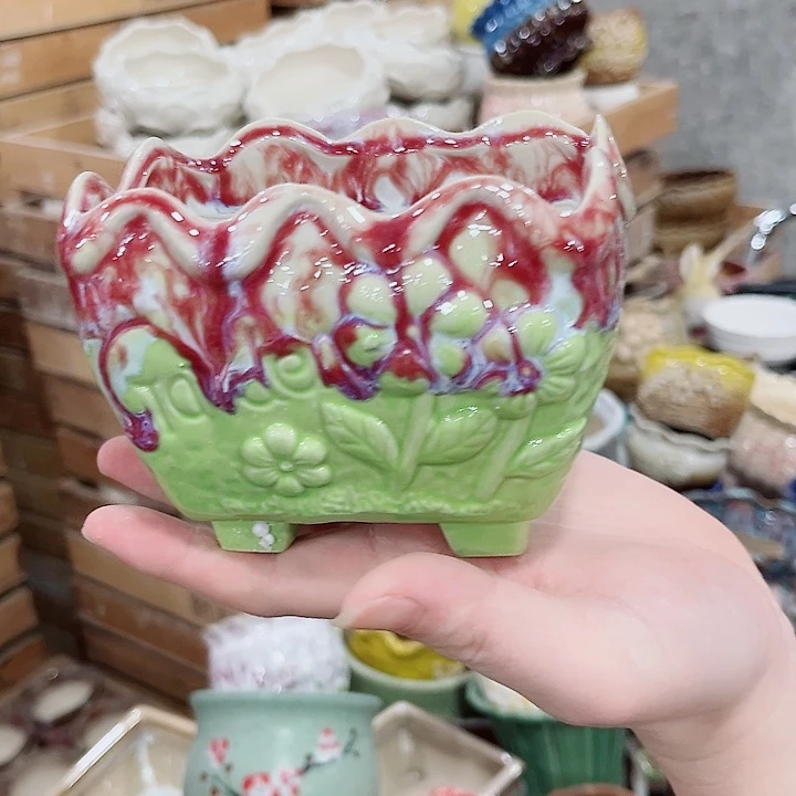 有孔.凑单10元陶瓷花盆发货！