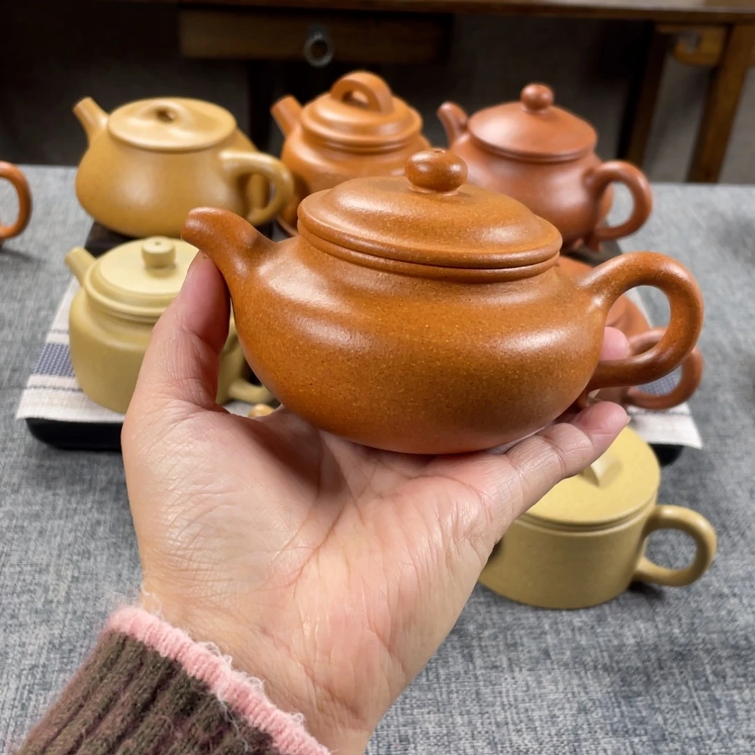 茶壶紫砂老档口金黄段仿古全手30目200手工泥