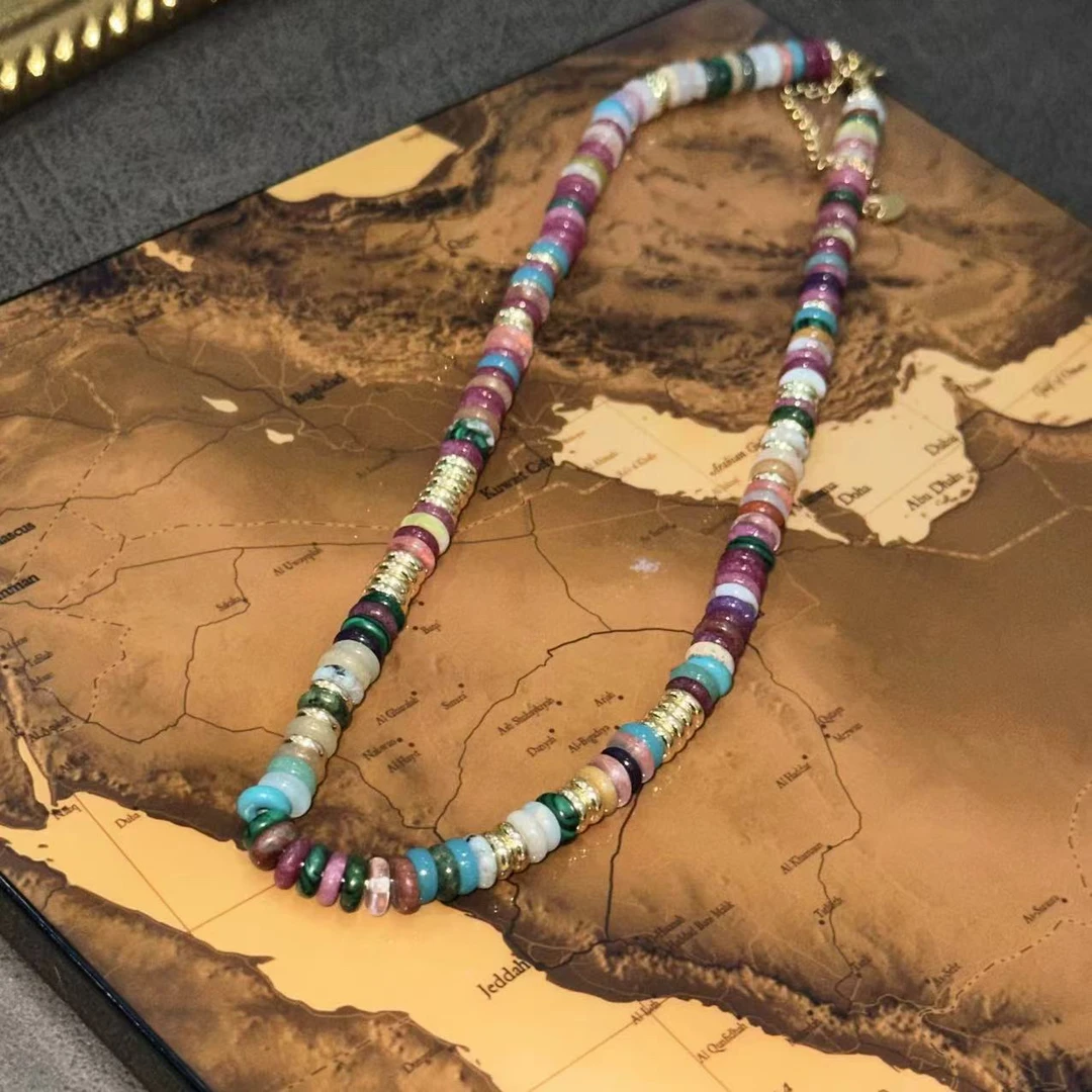 钛钢项链 踏春去多彩度假风项链-4586