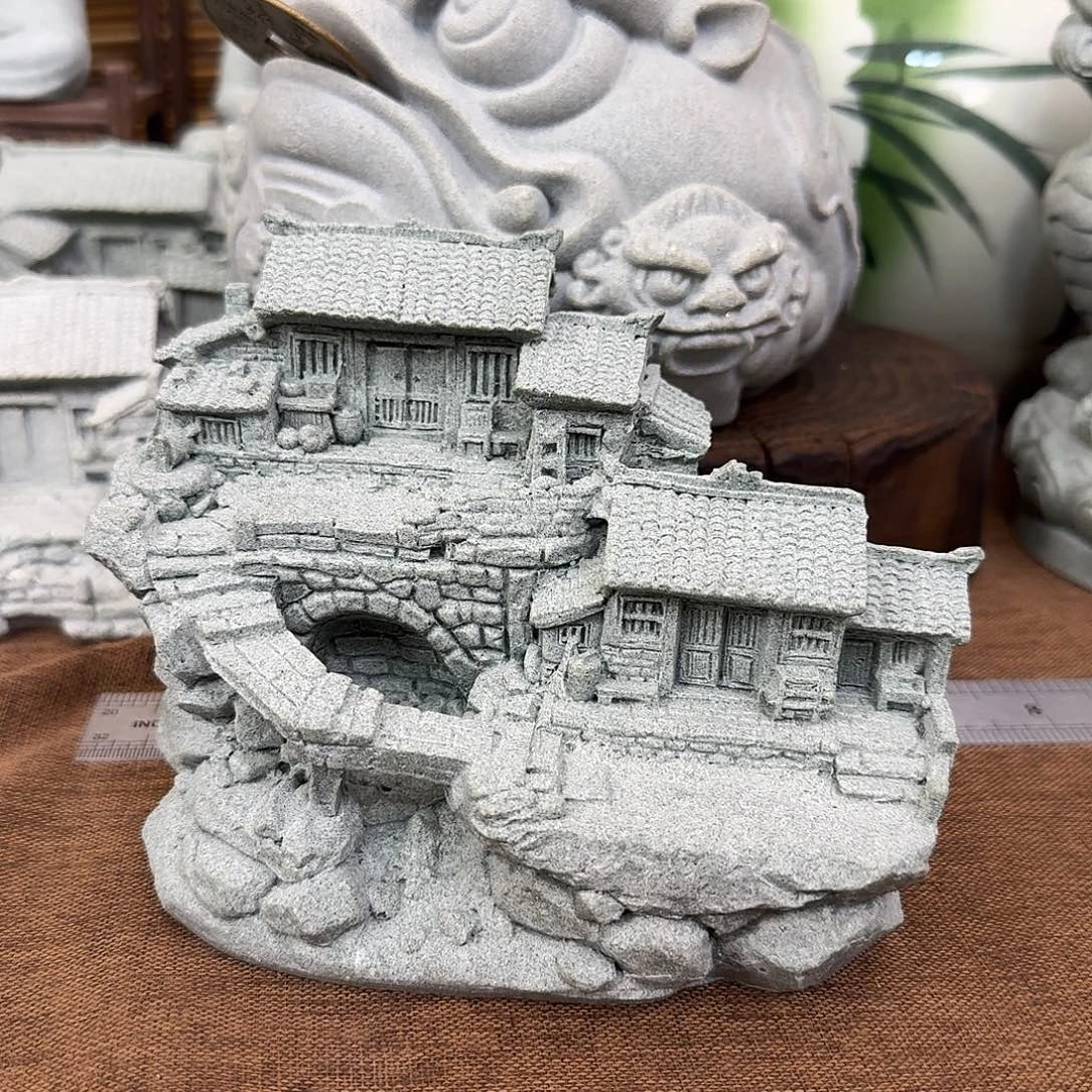 石材青砂石农家小院带桥