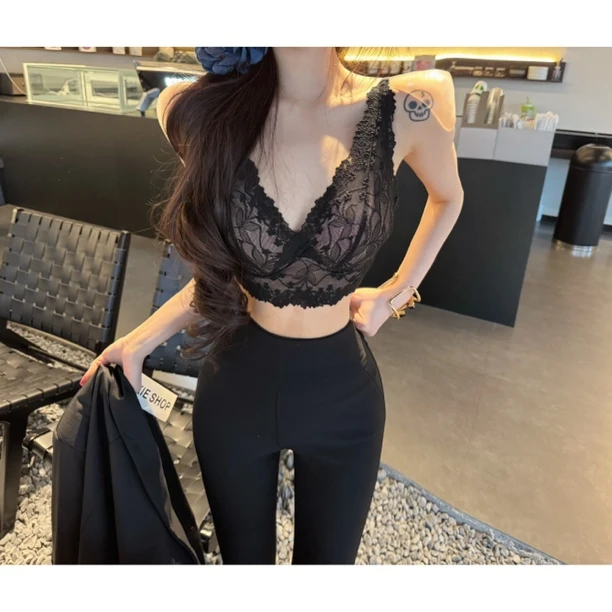 橙路【辣妹陷进】蕾丝背心