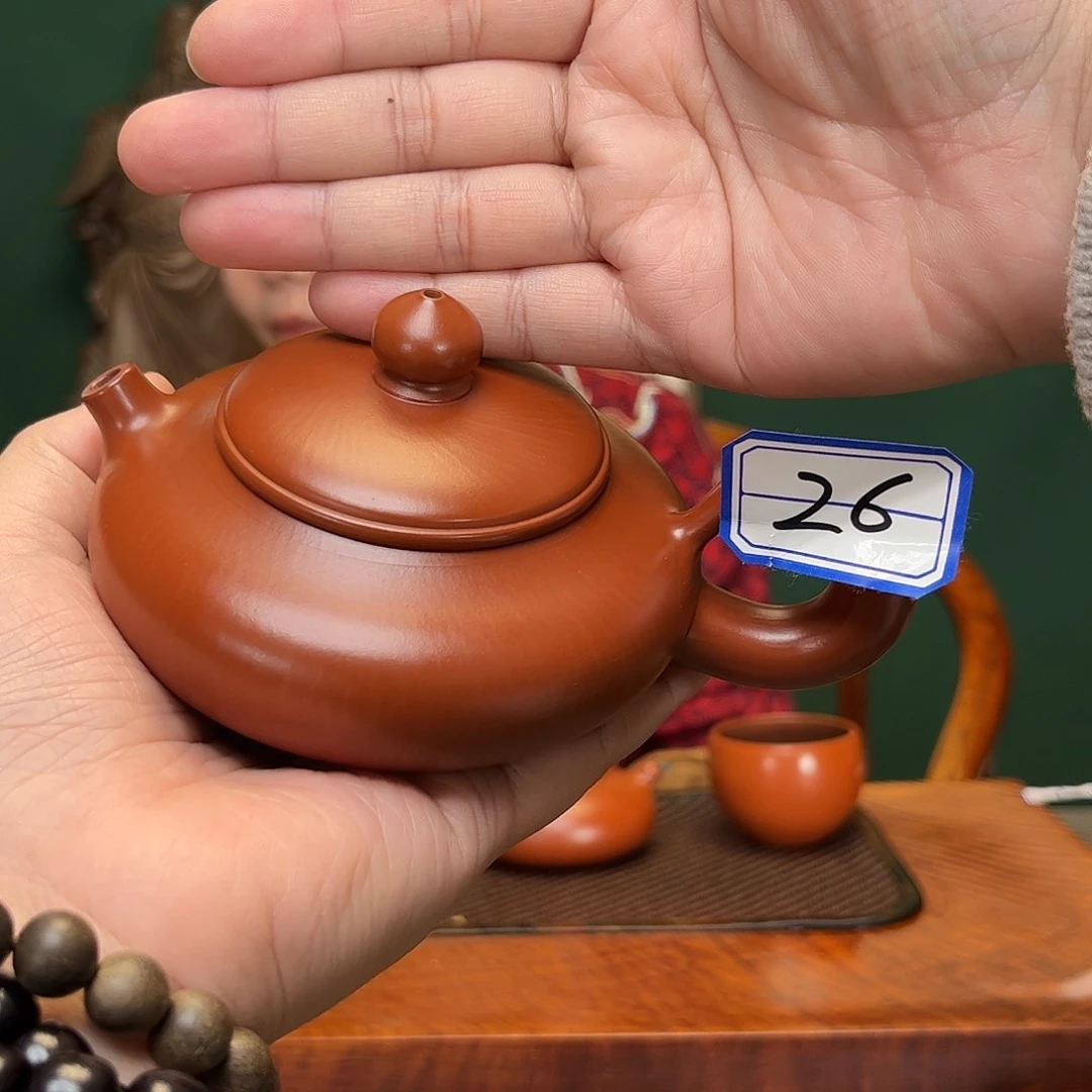 紫砂茶壶骆***子丁家壶朱泥
