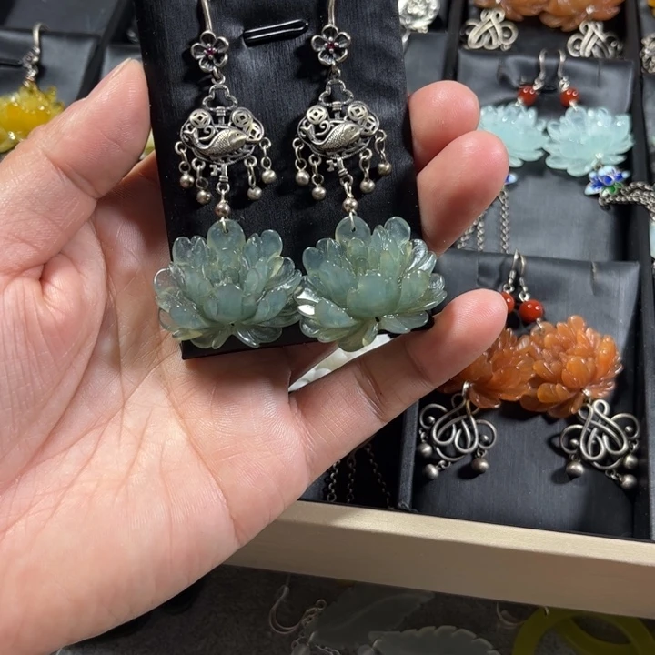 岫玉耳饰未镶嵌耳饰