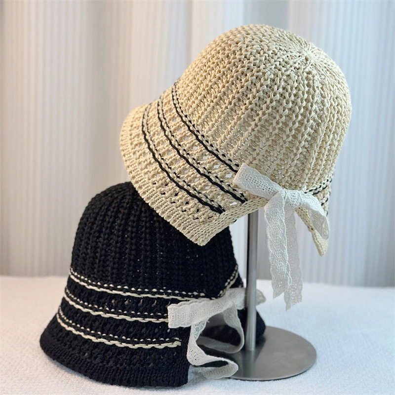 渔夫帽盆帽圆顶夏季韩版薄款透气针织网红显脸小户外休闲百搭帽子