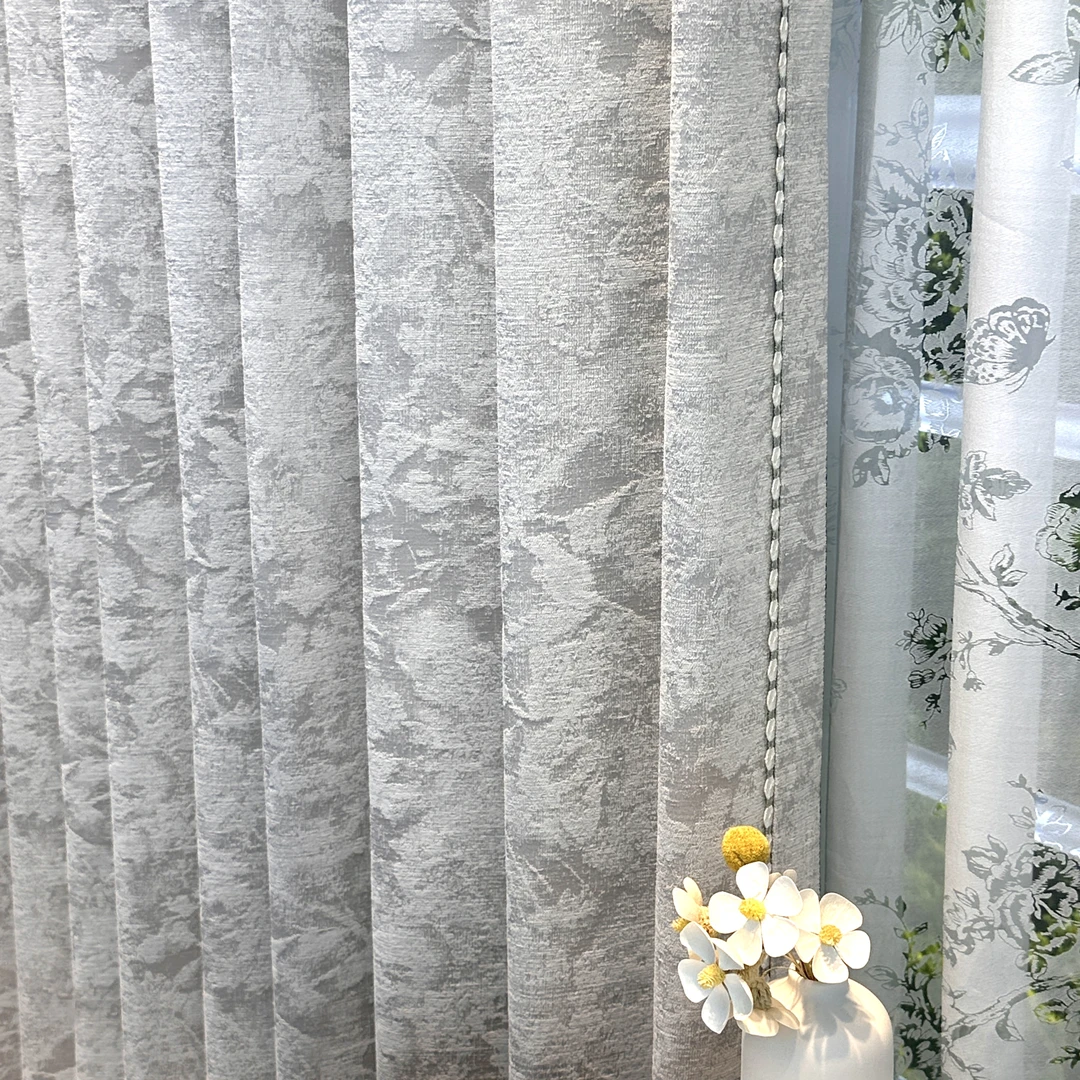 2.65高  美式法式复古唐顿庄园雪尼尔窗帘（包含高温定型）可改高度