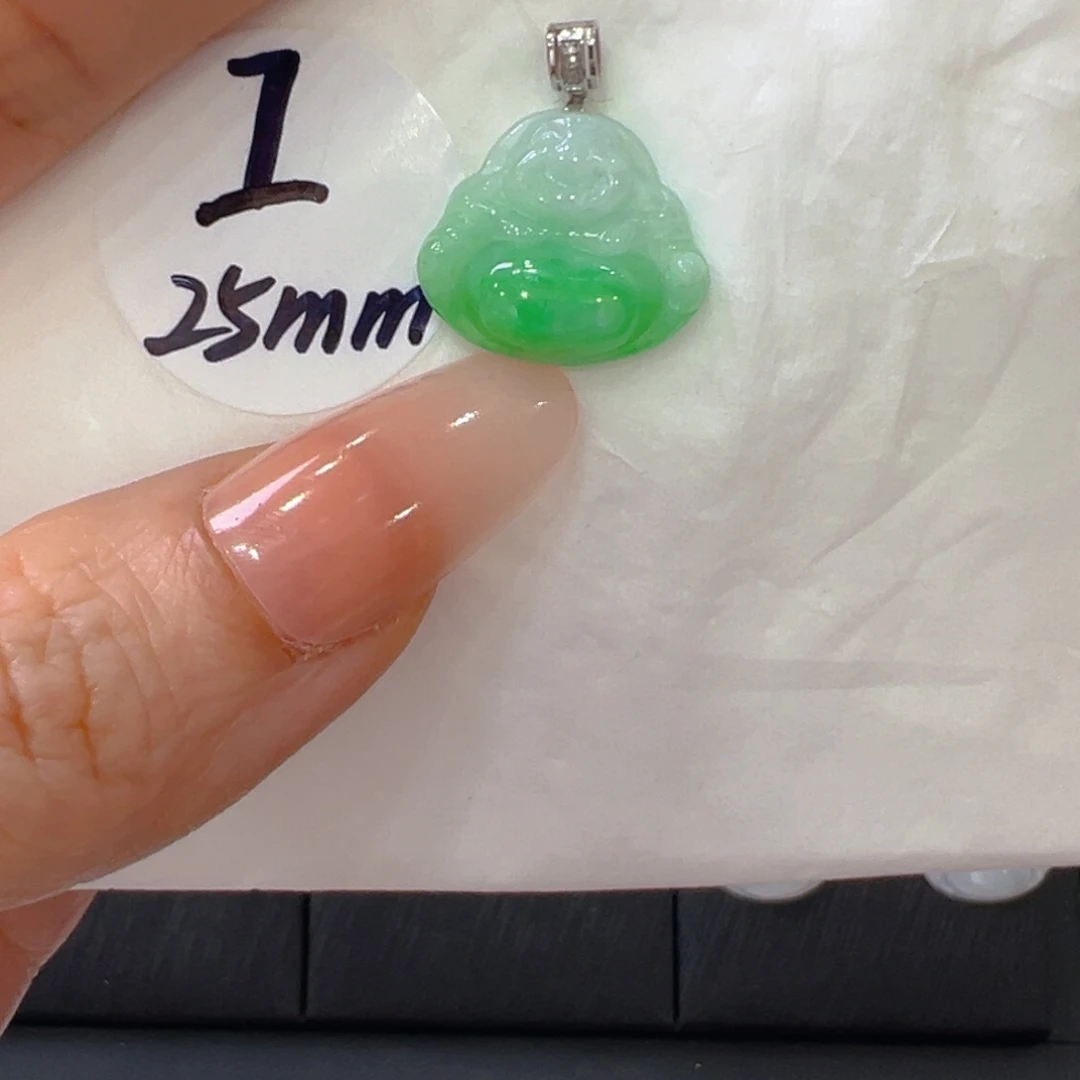 吊坠(不含链)18K金镶嵌翡翠