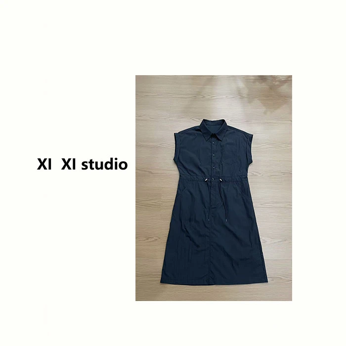 【汐汐女装】韩系小个子定制气质百搭无袖连衣裙 7078